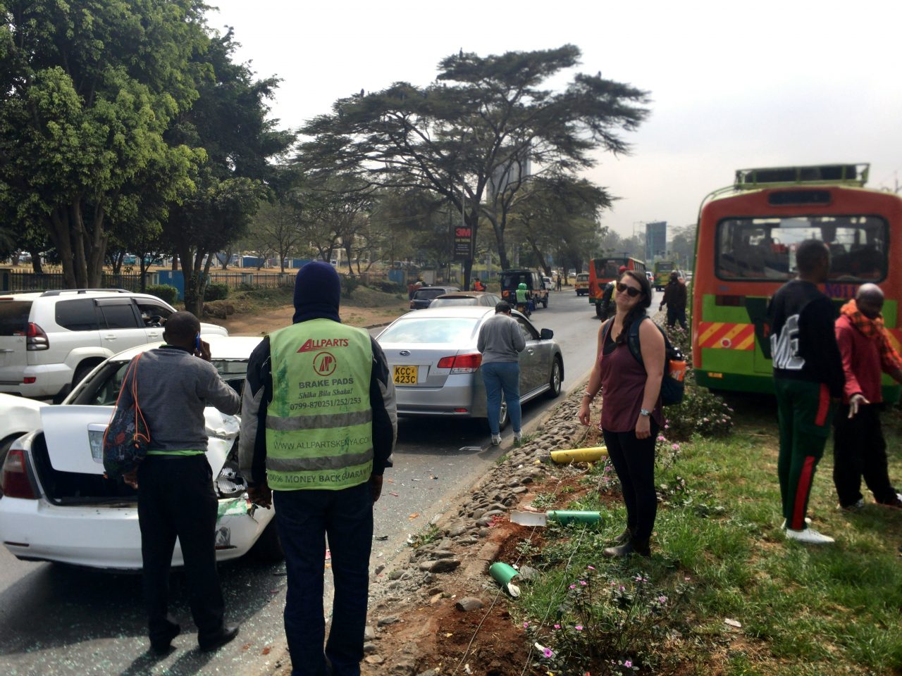 Car accident from airport to the workshop venue