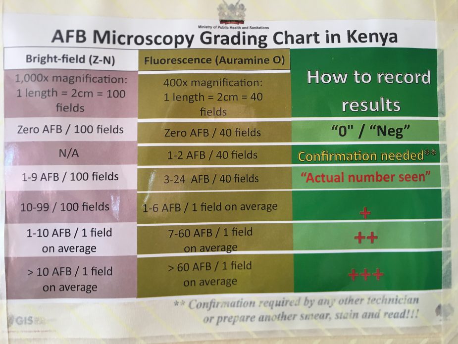 Microscopy Grading Chart